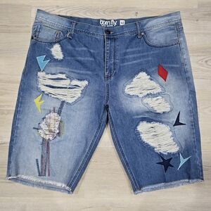 Born Fly Men's Denim Shorts Distressed Blue Size 42